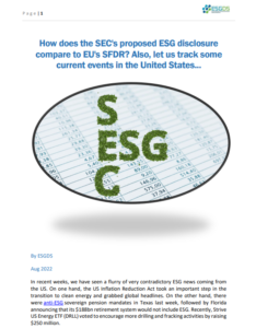 How does the SEC's proposed ESG disclosure compare to EU's SFDR